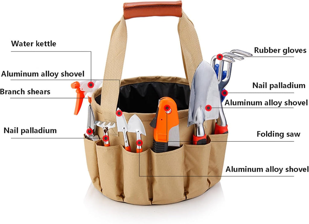 10PCS Gardening Tools Set Gardening Tool Set Heavy Duty Gifts for Women Men Include Durable Alloy Trowel Set Large Garden Tote Bag Garden Gloves and Hand Pruner