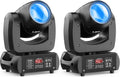 HOLDLAMP 120W LED Moving Head Light, Moving Head DJ Lights with Rotating Gobos (18-Facet Prism) and 8 Colors with DMX and Sound Activated Modes for Wedding Parties Church Band Show Bar (Set of 2)