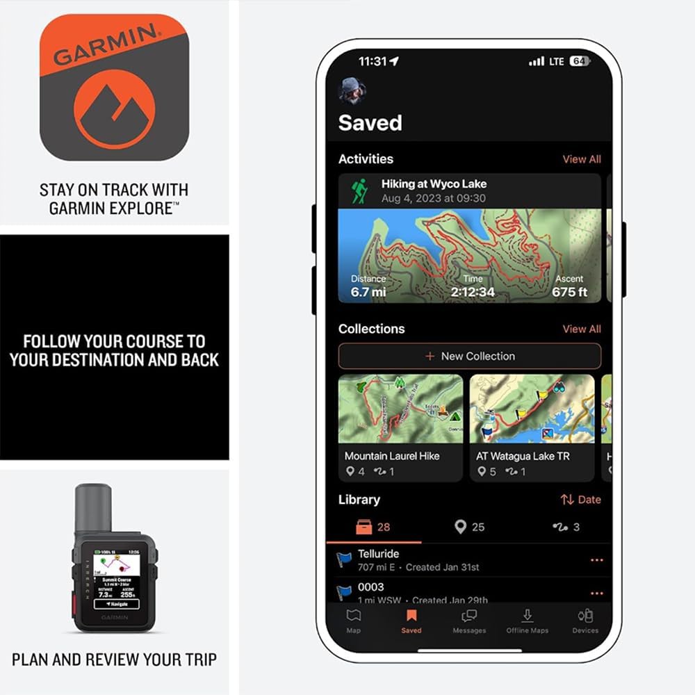 Garmin inReach Mini 3, Rugged Compact Global Satellite Communicator with Color Touchscreen, Two-Way Texting, Emergency SOS Messaging - Bundle w/Deco Essentials 26-Month CPS Plan