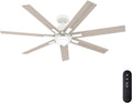 Hunter Fan Industrial/Modern 60 inch White Indoor Ceiling Fan with Light and Remote for Family Room, Dining Room, Office, Basement (Renewed)