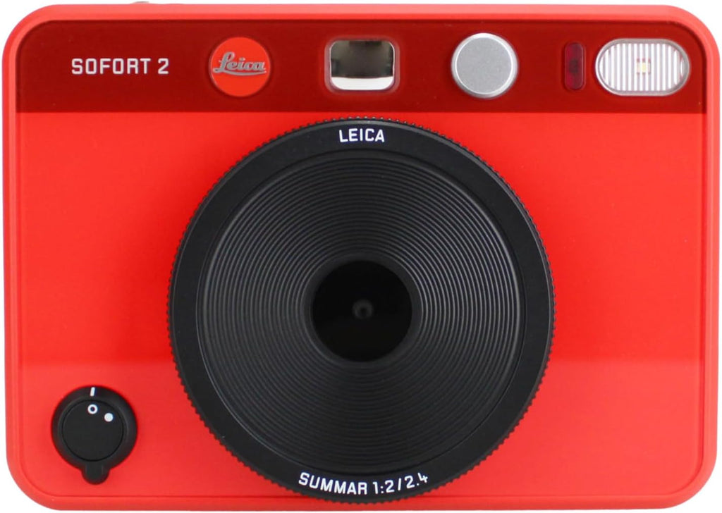 Leica Sofort 2 Hybrid Instant Photo Film and Digital Camera (Red) (19189) with LCD Display Bundle with Fujifilm Instant Film 100 Sheets + 128 GB Memory Card + Bag + Cleaning Kit