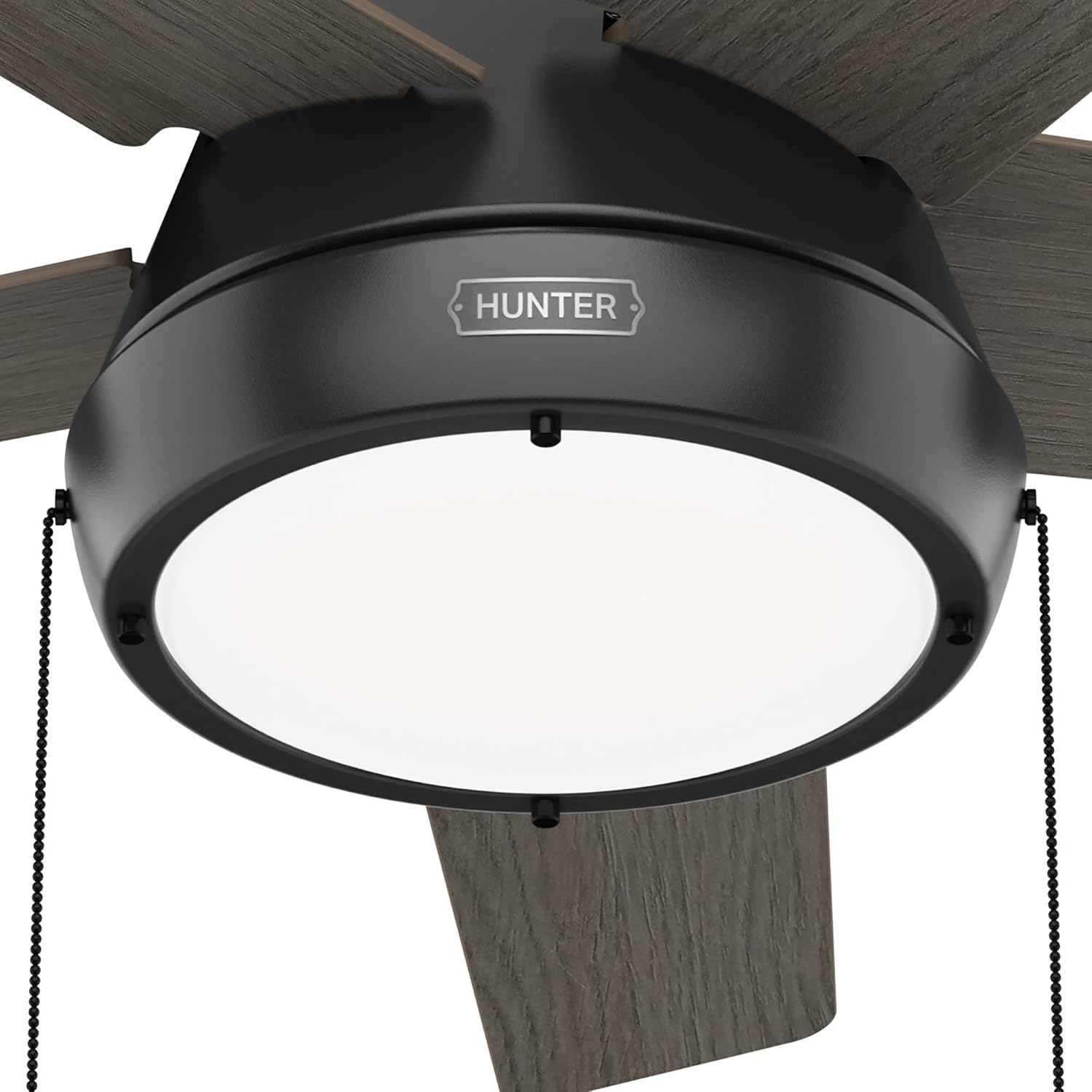 Hunter 44 inch Burroughs Matte Silver Ceiling Fan with LED Light Kit and Pull Chain