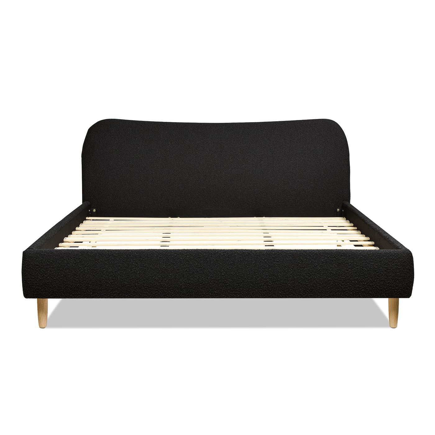 Jennifer Taylor Home Roman Curved Headboard Boucle Upholstered Modern Platform Bed Frame