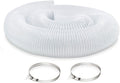 JUYO VONSAN 8 Inches Dust Collection Hose 10ft Flex Heavy Duty 8 In Clear PVC Dust Debris Collector Hose With Connector and Clamps (8'' X 10ft)