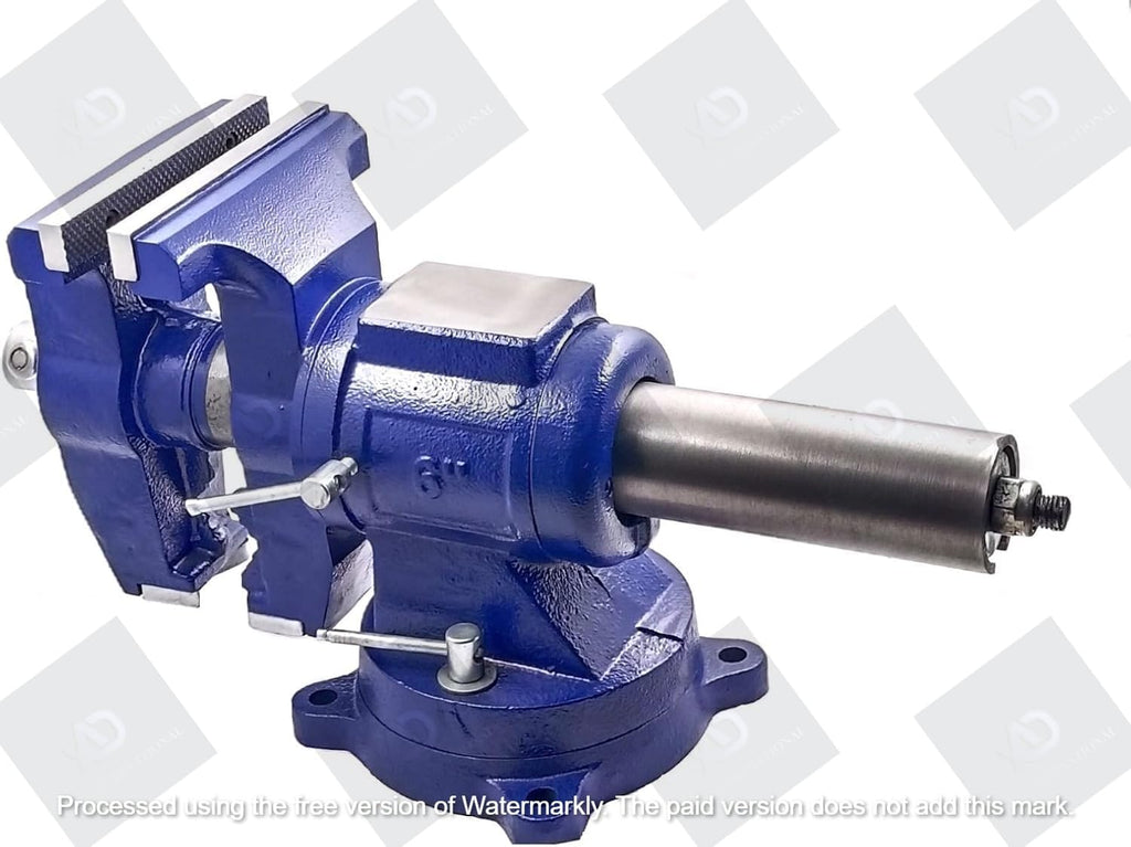 A.D. International 6' Heavy Duty Bench Vise, Double Swivel Rotating Vise Head/Body Rotates 360°,Pipe Vise Bench Vices 30Kn Clamping Force,for Clamping Fixing Equipment Home or Industrial Use