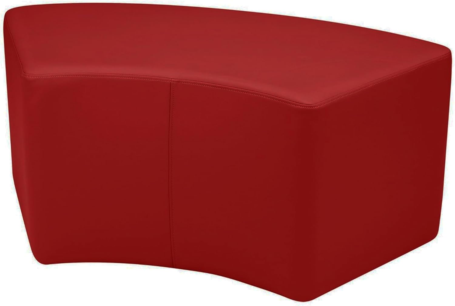 FDP Pro Series S-Curve Accent Ottoman (18' Height) Hand Upholstered Commercial Furniture for Hotel Lobby, Office, Restaurant, Home and More Collaborative and Configurable Seating - Crimson