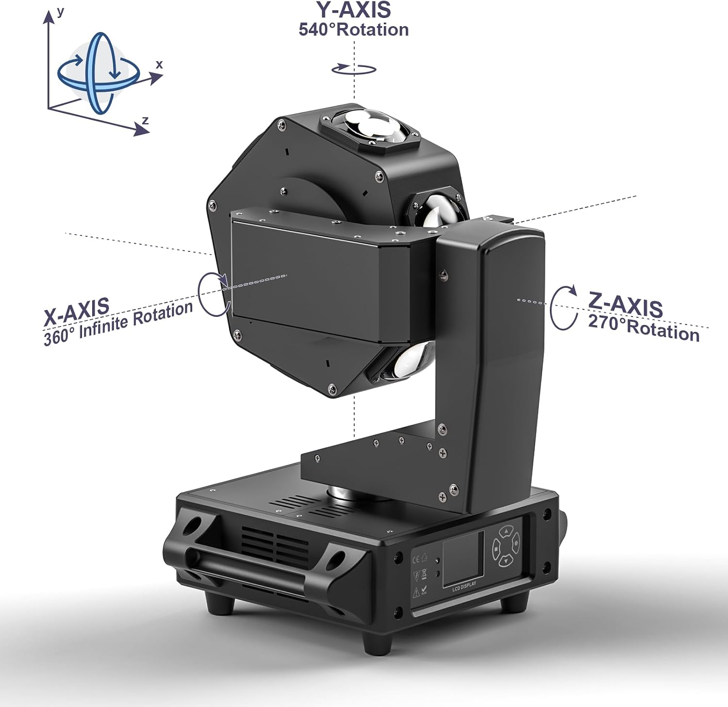 Moving Head DJ Lights, 6 x 40W RGBW Stage Lighting with 3-Axis Linkage, Z-Axis Infinite Rotation DMX & Sound Activated, DJ Lights Beam Spotlight, Perfect for DJ, Party, Wedding, Bar (4 Pack)