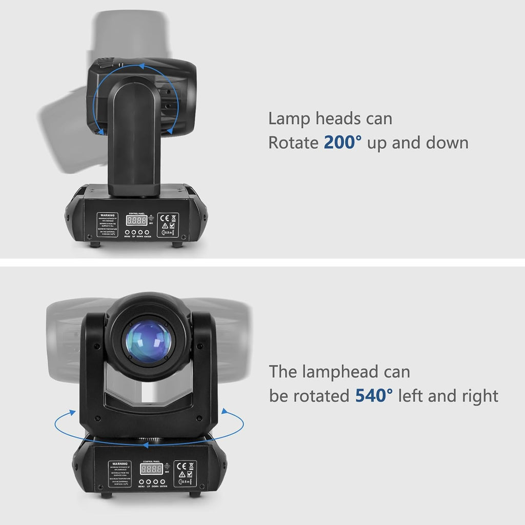 100W LED Moving Head Lights Beam 14Gobos 11Colors 8 Face Roto Prism Super Bright Silent Cooling System Dj Disco Light Spotlight Stage Light for Wedding Party Church Live Show Club (2 Pack)