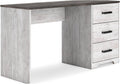 Signature Design by Ashley Shawburn Farmhouse 3-Drawer 54' Home Office Desk, White & Gray