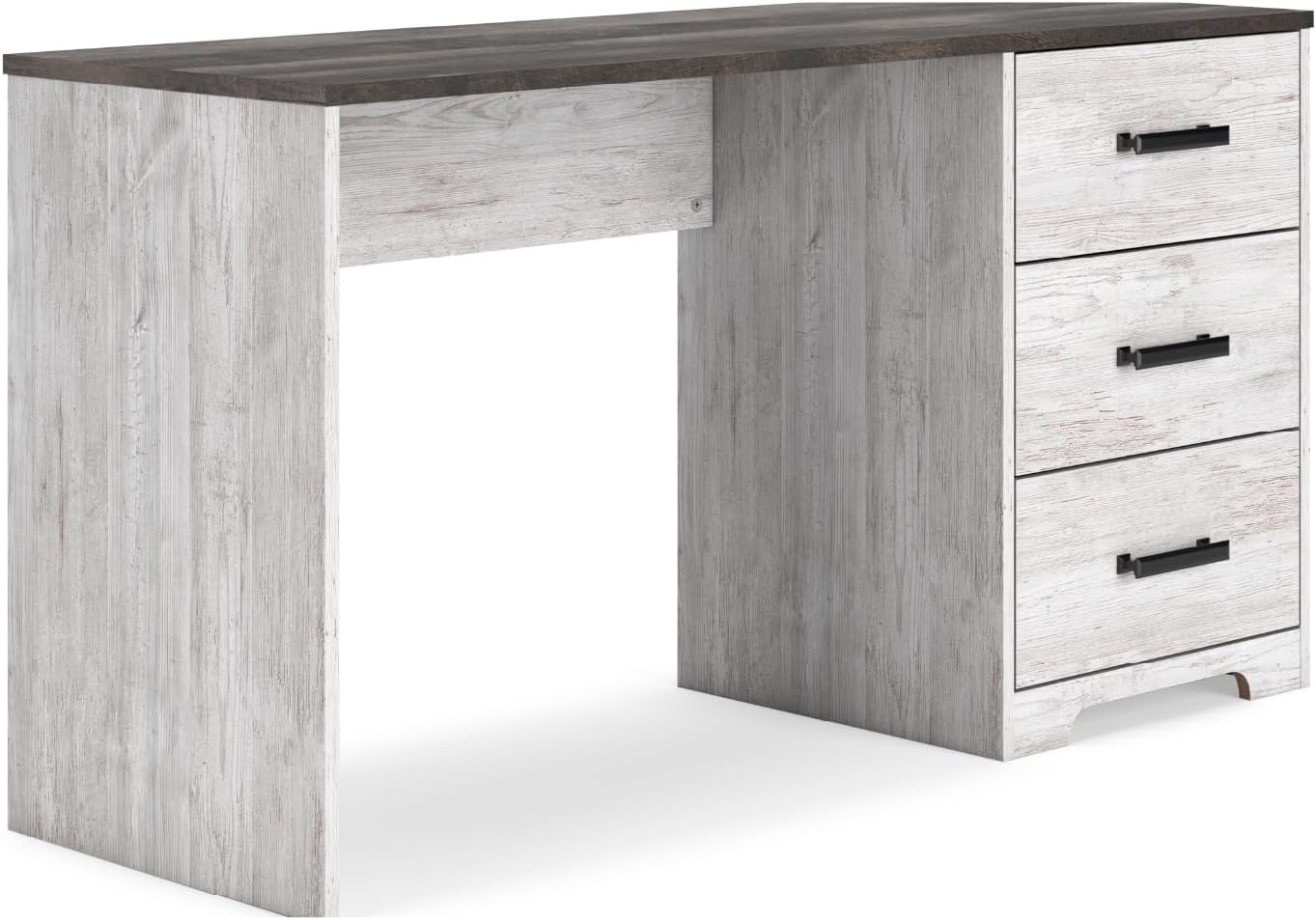 Signature Design by Ashley Shawburn Farmhouse 3-Drawer 54' Home Office Desk, White & Gray