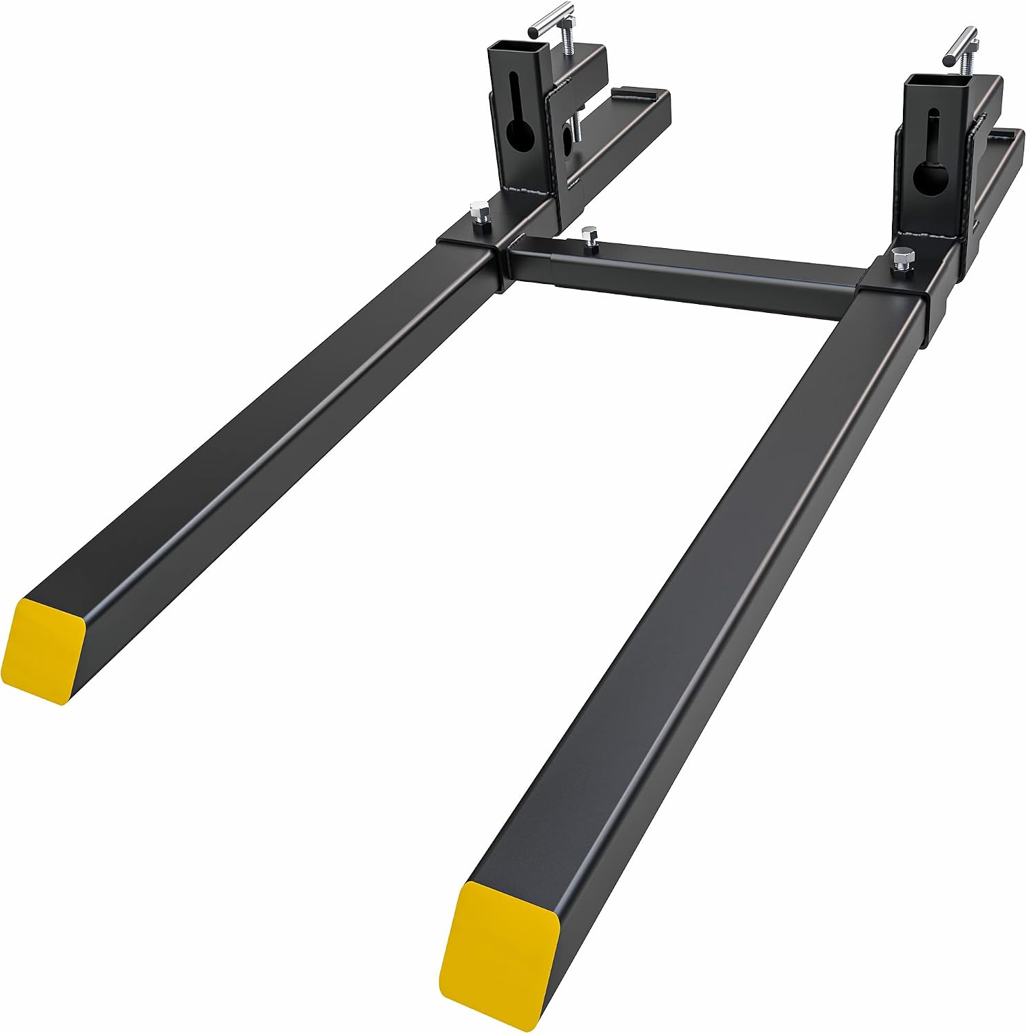 YINTATECH 60' 2000lbs Clamp on Pallet Forks Heavy Duty Tractor Forks with Adjustable Stabilizer Bar Tractor Bucket Forks for Tractor Attachments, Skid Steer, Loader Bucket