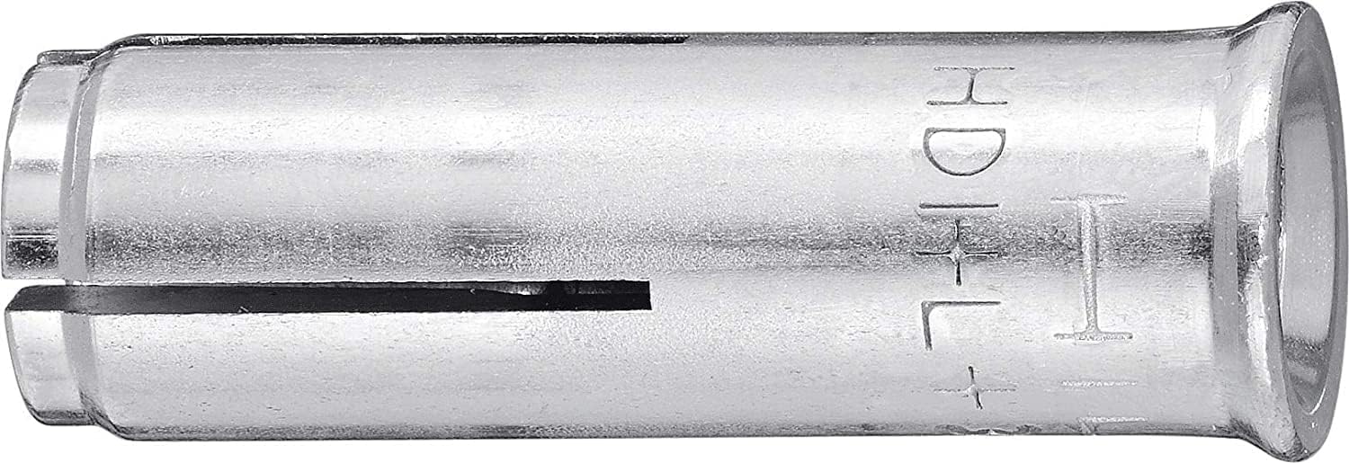 HILTI 100 pack HDV 1/4' Drop in Anchor, Steel, Zinc-plated, Internal thread size 1/4 in, Fastener Type Alloy Steel, Finish Type Plated