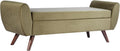 HomePop 60' Modern Storage Bench with Wood Legs - Light Sage Green Velvet