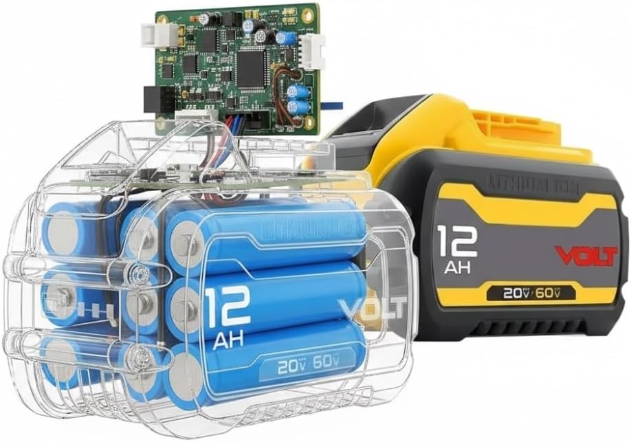 20V/60V DCB609 12.0Ah Replacement Lithium-Ion Battery Compatible with Dewalt DCB606 DCB612 Cordless Cutting Machine Reciprocating Saw Power Tool(2Pcs)