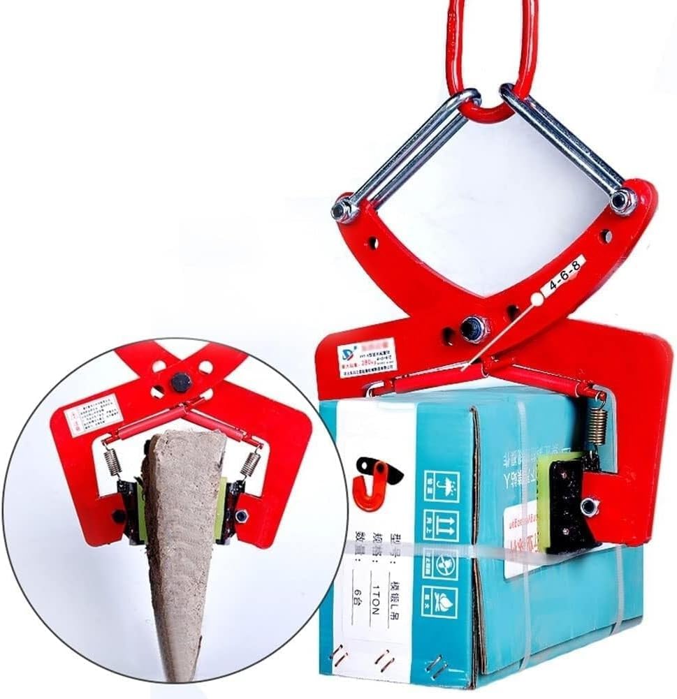 Adjustable Stone Clamps for Lifting & Transporting, 6' Vertical Plate Marble Clamp, Heavy-Duty Jaw Opening, Ideal for Roadside Stone Handling