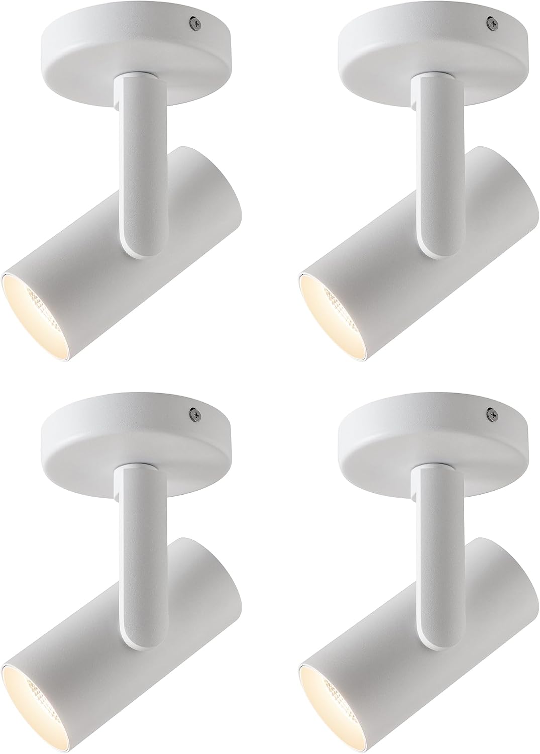 4 Packs 12W LED Dimmable Ceiling Spotlight Indoor – 24° Focused Beam, Monopoint Accent Lighting for Artwork, Wall Wash, Corridor – Adjustable Surface Mounted Spot Light