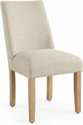 HomePop Modern Curved Back Dining Chair - Cream Textured Linen (Single Pack)