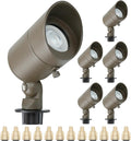 Lumina Lighting® 4W Landscape lighting 12V Landscape Lights Low Voltage Landscape Spotlights Warm White Waterproof Outdoor Replaceable LED Bulb for Garden, Lawn, Porch, Patio and Yard (Bronze, 6-Pack)