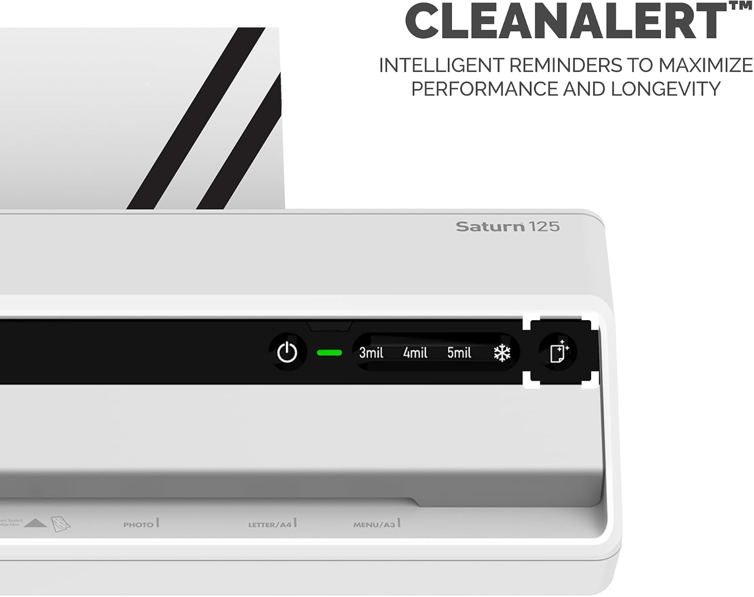 Fellowes Saturn 125 Thermal Laminator Machine for Home or Office with Pouch Starter Kit, 12.5 Inch, Fast Warm-Up, Jam-Free Design (5736601)