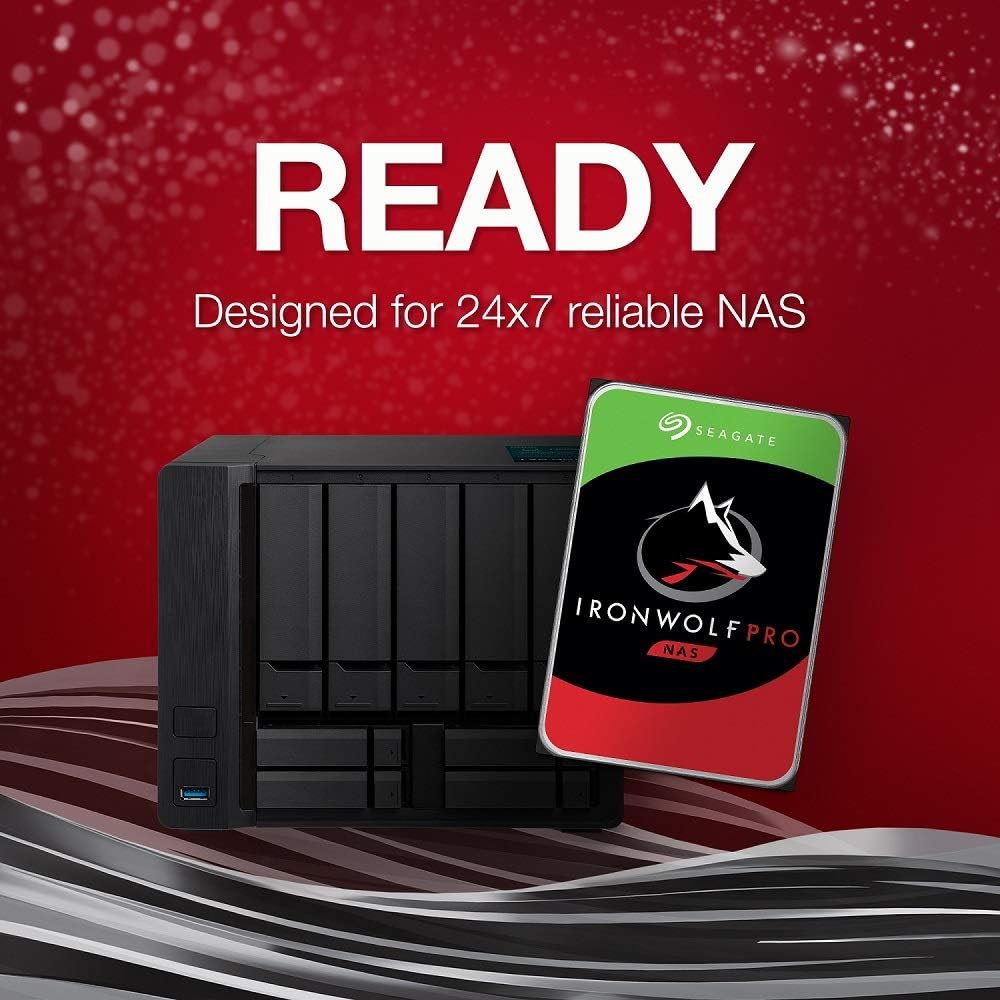 Seagate IronWolf Pro 8TB NAS Internal Hard Drive HDD – 3.5 Inch SATA 6Gb/s 7200 RPM 256MB Cache for RAID Network Attached Storage, Data Recovery Service – Frustration Free Packaging (ST8000NEZ01)