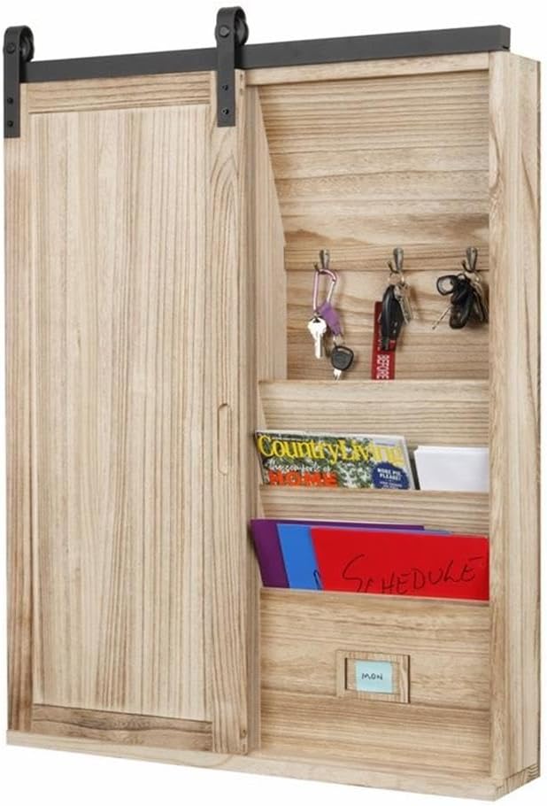 OS Home and Office Furniture Wood Wall Organizer in Distressed Natural