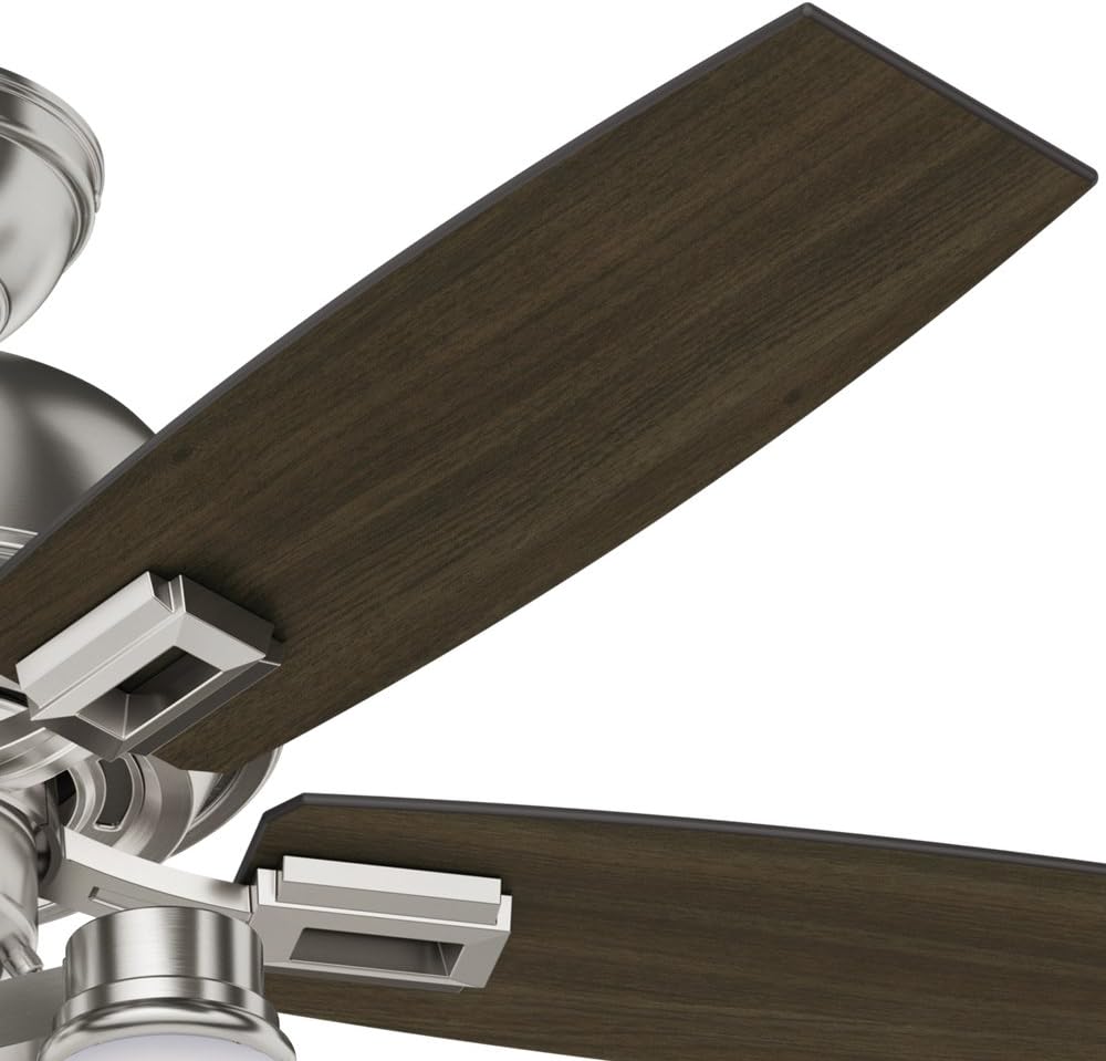 Hunter Fan 44 inch Casual Ceiling Fan in Brushed Nickel with LED Lights (Renewed)