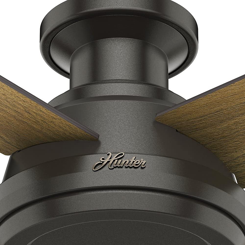 Hunter Fan 52 inch Low Profile Modern Ceiling Fan with Remote Control, Noble Bronze (Renewed)