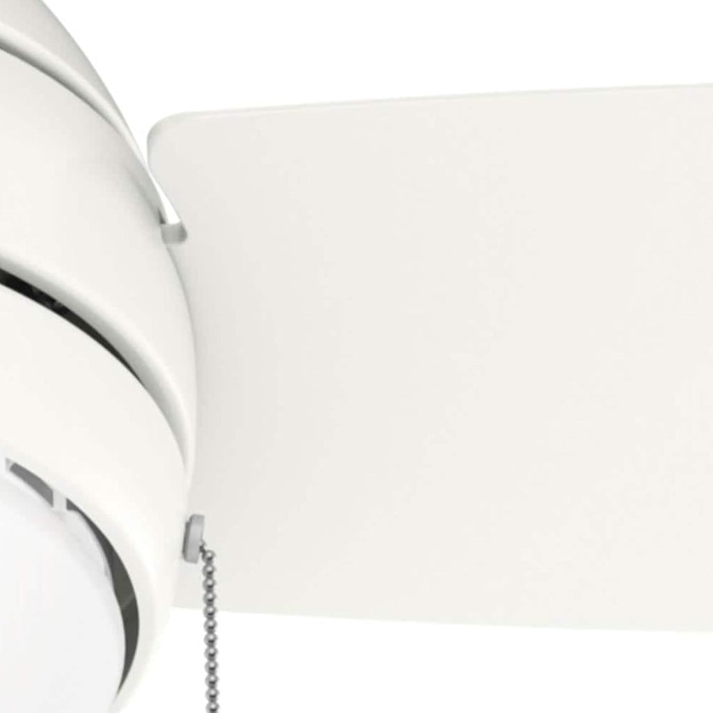Hunter Fan 44 inch Fresh White Indoor Ceiling Fan with Light and Pull Chain for Bedroom, Living Room, Office, Basement, Kitchen (Renewed), CC5C27C65