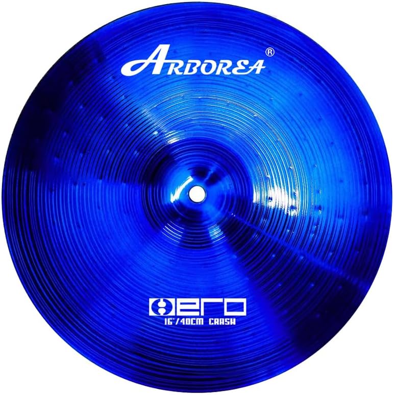 Arborea Cymbal Pack for Drum 7 pcs Blue Hero Series Include 14'Hihats 16'Crash 20'Ride Bonus 10' Splash 16'Ozone Stacker 18' China Cymbal Free Cymbal Bag