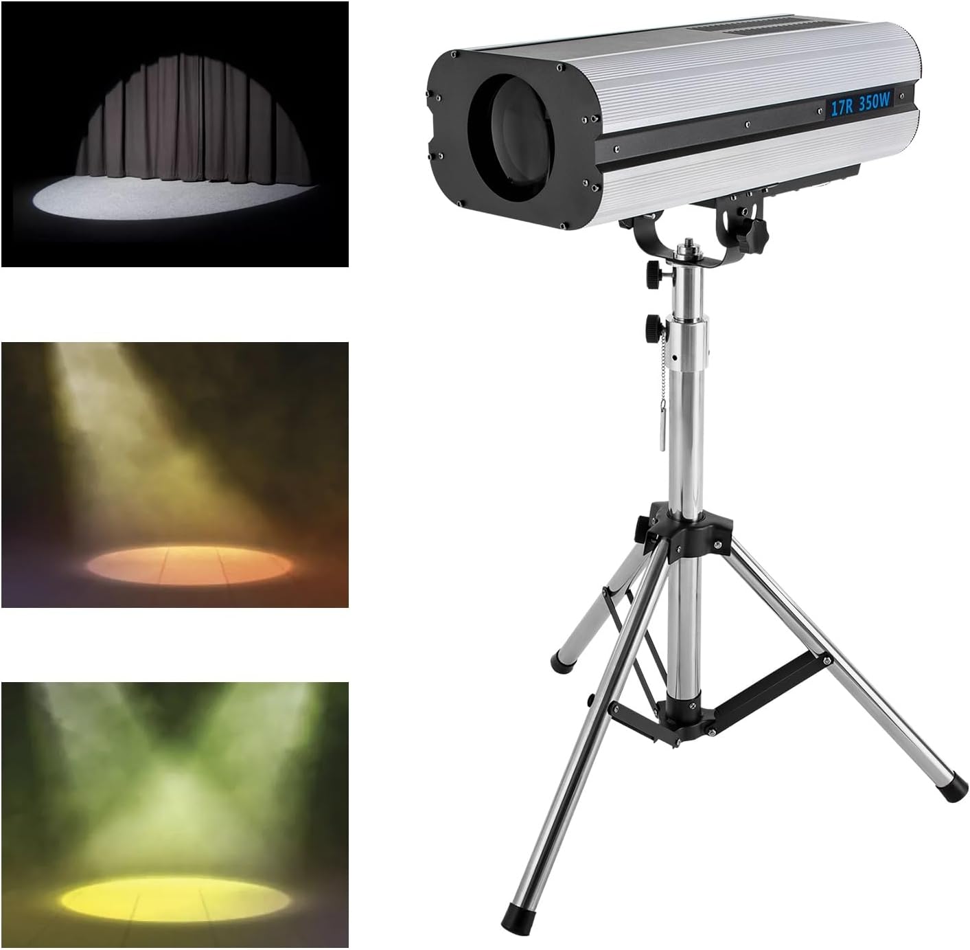 CNCEST 330W LED Stage Spotlight LED Follow Spotlight with Stand for Party Disco Wedding,Adjustable Aperture,3.94-5.1FT Height (350, Watts)