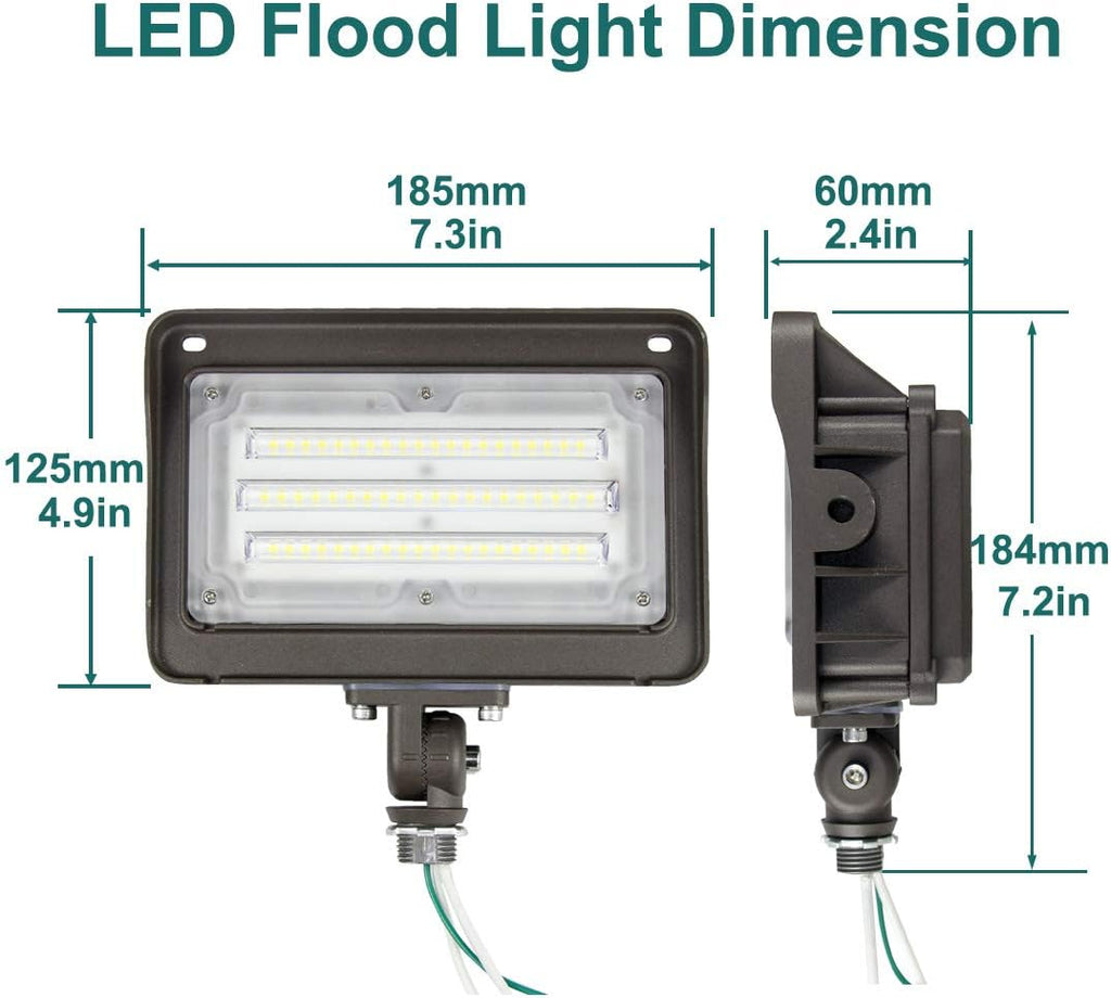 kadision LED Flood Light Outdoor with Dusk to Dawn Photocell, 50W 6500LM IP65 Waterproof Adjustable Knuckle Mount LED Flood Lights 5000K 100-277V ETL Listed (Pack of 3)