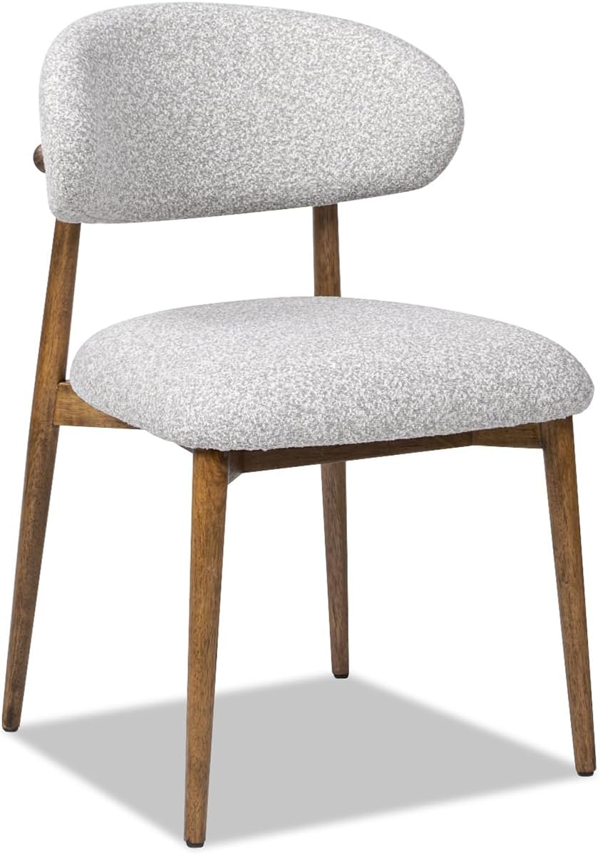 Jennifer Taylor Home Locke 20.5' Modern Upholstered Dining Chair with Wood Frame Salt & Pepper Boucle