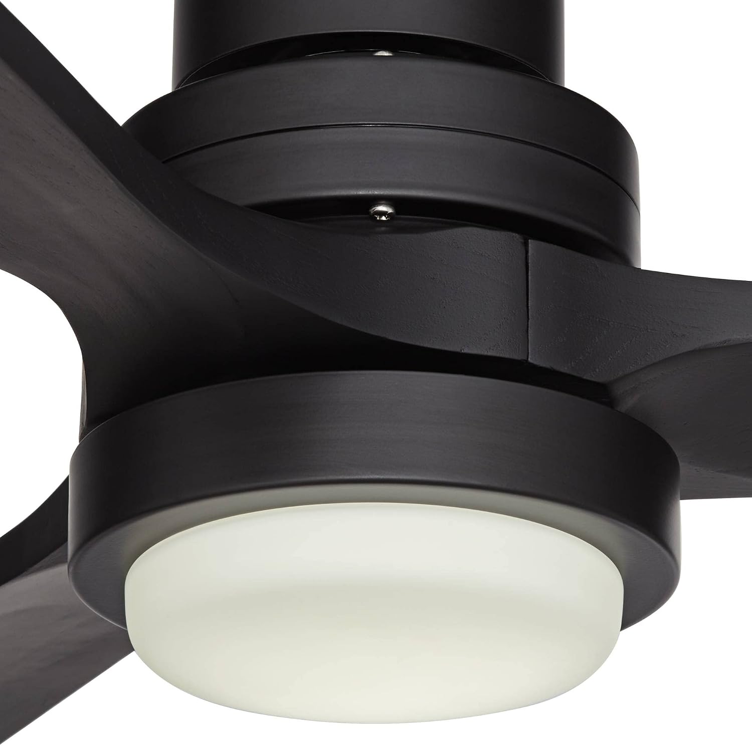 Casa Vieja 52' Delta DC Modern Indoor Outdoor Ceiling Fan 3 Blade CCT LED Light Remote Control Matte Black Finish Wood Blades Bedroom Living Room Kitchen Garage Dining DC Motor Decorative Dimmable