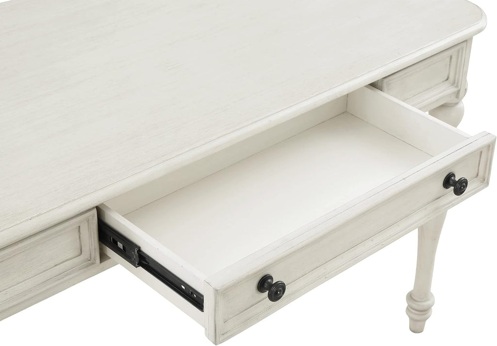 OSP Home Furnishings Country Meadows 48 Inch Writing Desk with Drawer, Antique White