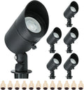 Lumina Lighting® 5W Landscape Lighting 12V Landscape Lights Low Voltage Landscape Spotlights Warm White Waterproof Outdoor Replaceable LED Bulb for Garden,Lawn,Porch,Patio and Yard (Black) (6-Pack)