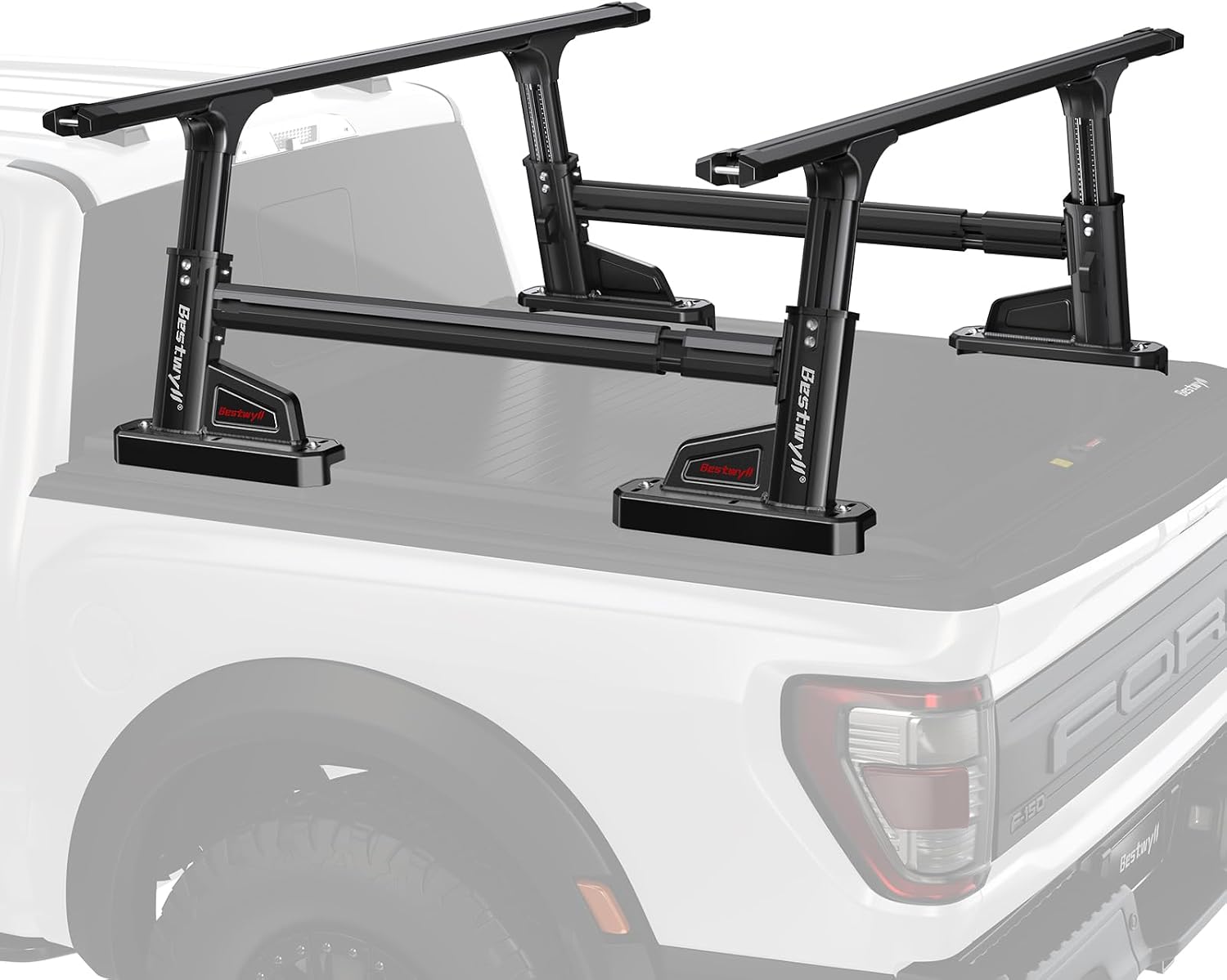 Bestwyll Bed Rack and Bed Bars (Fits Both B & K Style Truck Bed Covers, High Bed Rack)