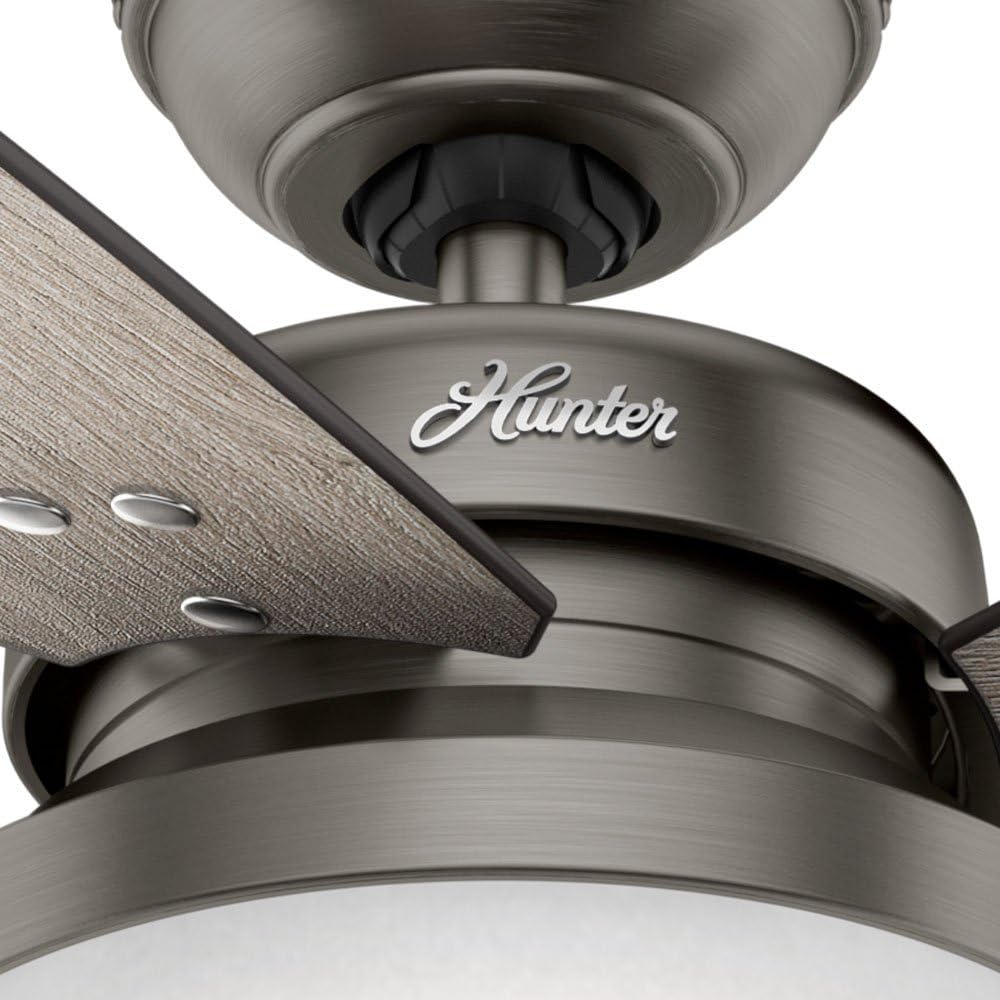Hunter Fan 52 inch Brushed Slate Contemporary Ceiling Fan with LED Light Kit and Remote Control (Renewed)