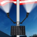 Flag Pole Light Solar Powered, 2-in-1 Super Bright Zoomable Solar Flag Light, 12000mAh 360 Degrees Illumination,Adjustable Bracket, Solar Flagple Light for Most Outdoor 15 to 40 Ft Flag poles