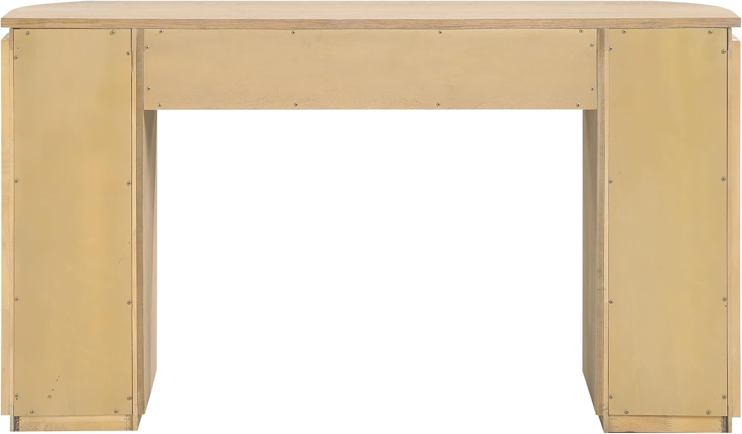 Meridian Furniture 818Oak-T Astrid Collection Modern | Contemporary Vanity/Desk/Console Table with Rich Natural Oak Finish, Solid Wood and Oak Veneer, Fluted Design, 52' W x 14' D x 30' H, Natural