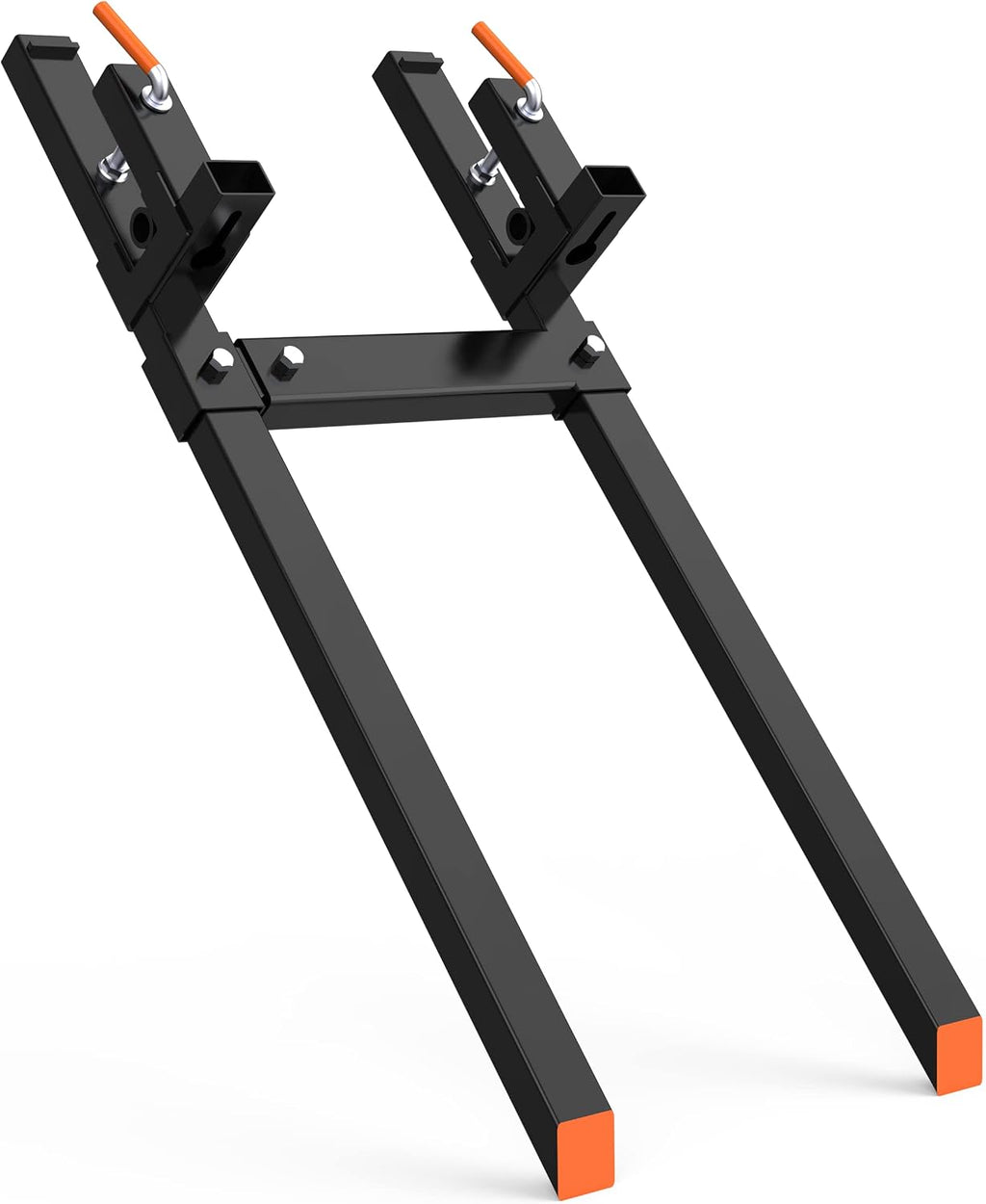 DEXSO Pallet Forks, 2000 LBS Clamp on Pallet Forks, 60' Total Length Heavy Duty Pallet Forks with Adjustable Stabilizer Bar, Tractor Bucket Forks for Tractor Attachments, Skid Steer, Loader Bucket