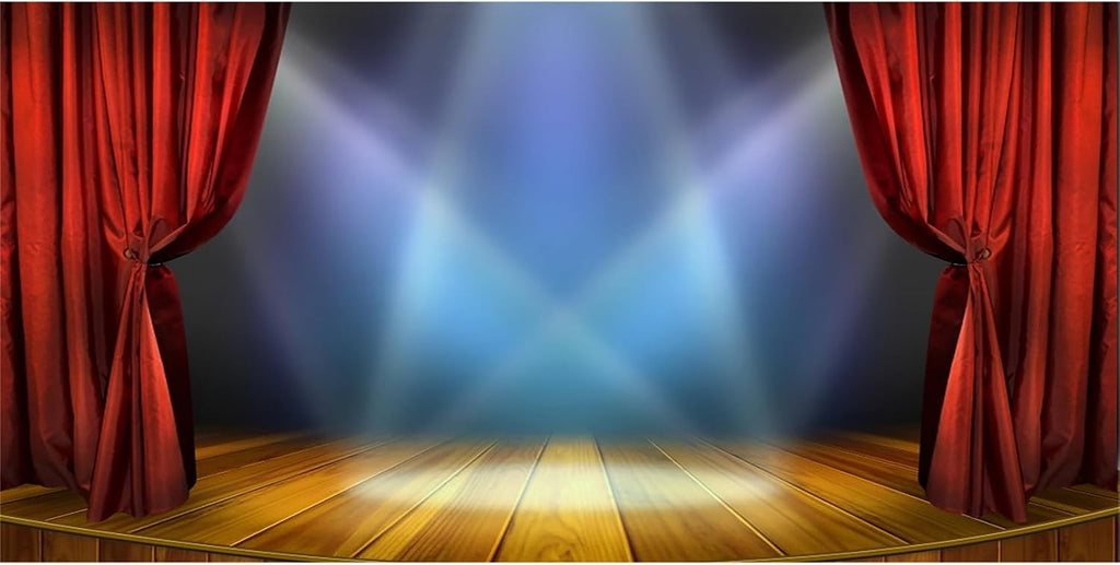 20x10ft Vinyl Huge Swanky Red Curtain Stage Backdrop Photography Background Wedding Hall Red Carpet Spotlight Celebrating Festival Party Children Lovers Adults Photo Backdrop Photo Studio