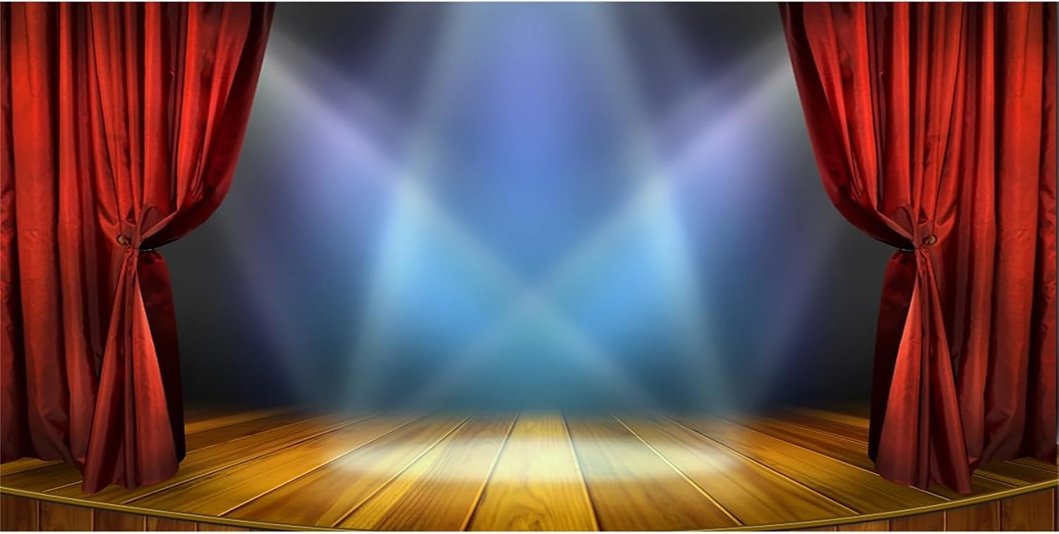 20x10ft Vinyl Huge Swanky Red Curtain Stage Backdrop Photography Background Wedding Hall Red Carpet Spotlight Celebrating Festival Party Children Lovers Adults Photo Backdrop Photo Studio
