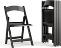 Flash Furniture Hercules Series Folding Chairs for Weddings and Formal Events, Stackable Commercial Event Seats with 1,000-lb. Static Weight Capacity, Set of 4, Black