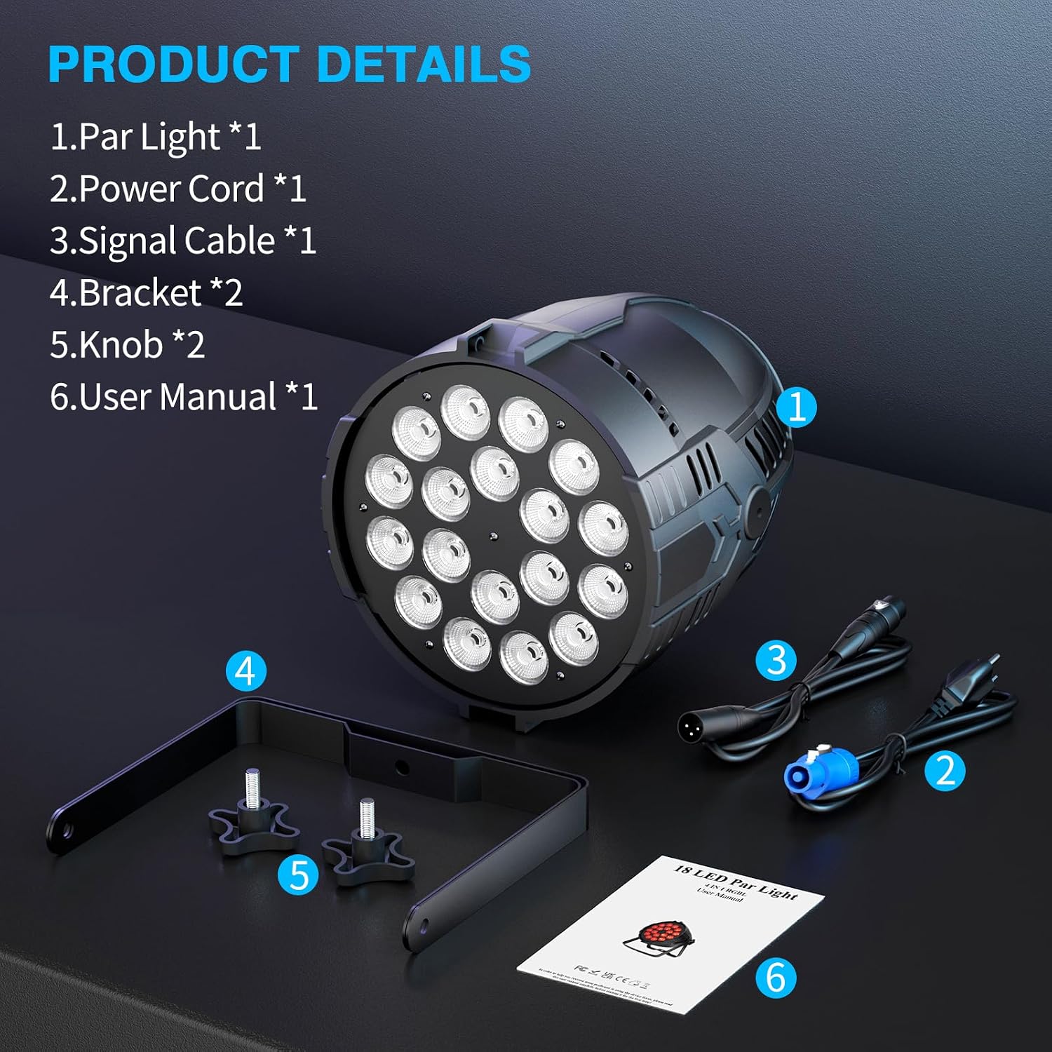 200 W Stage Par Lights, RGBL 4-in-1 LED Par Can Light with DMX512 Sound Activated Controlled Aluminum LED Uplights, Stage Lights for Parties DJ Wedding Festival Events Church Theater(2 Pack)
