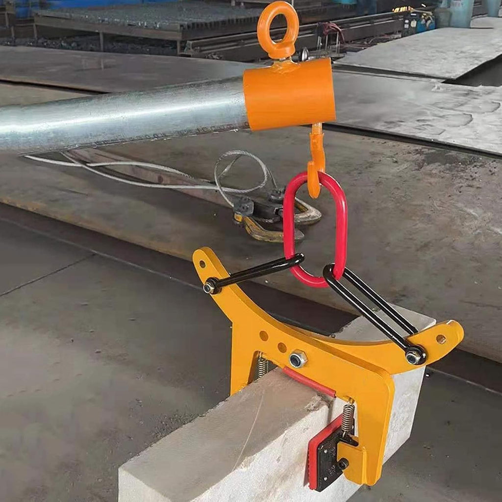 Adjustable Beam Lifting Clamps - Heavy-Duty Vertical Steel Plate Pliers, 6' Jaw Opening, Ideal for Roadside Stone and Curb Lifting, Perfect for Construction and D