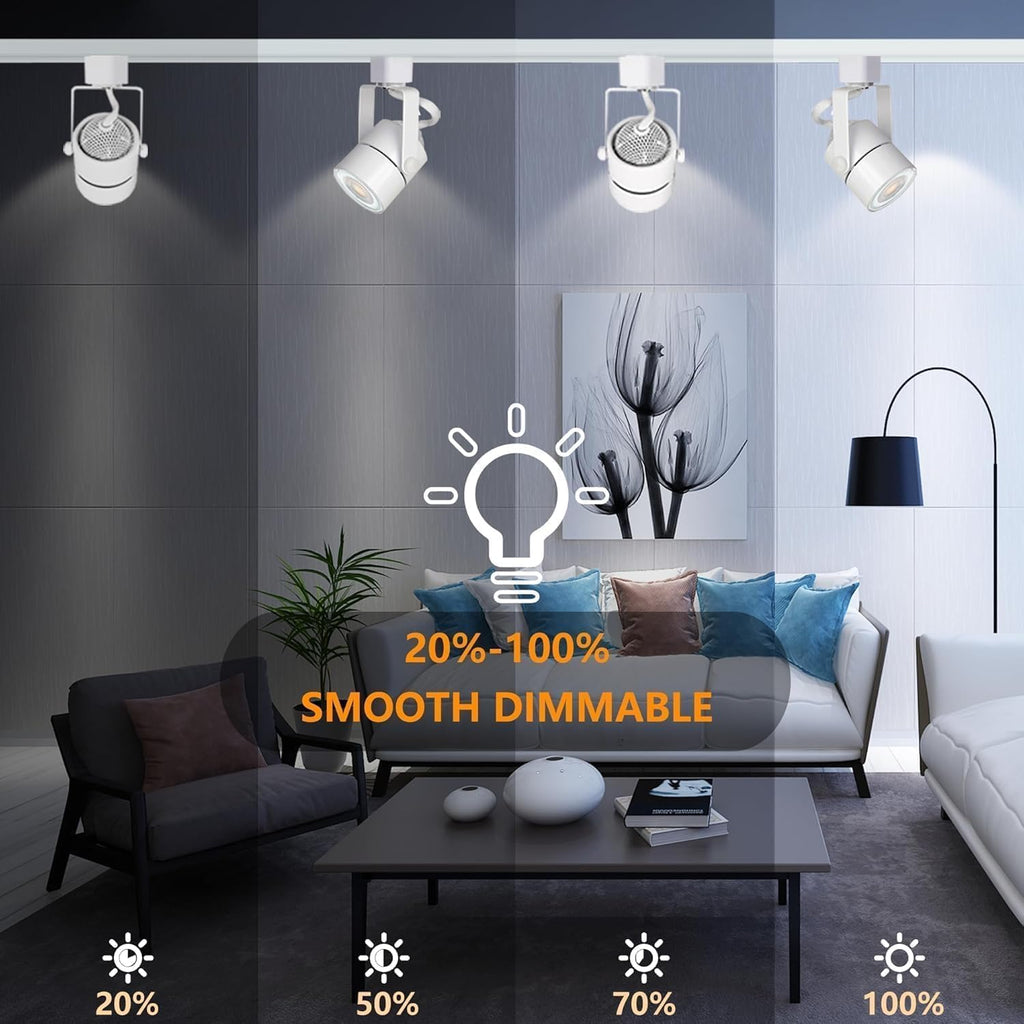 GU10 LED 3CCT White Track Lighting Kit 3000K/4000K/6000K Adjustable with 13.1FT H-Type Track Light Rails, 12PCS Ceiling Spotlight Fixture with Replaceable GU10 Bulbs