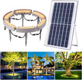 Solar Lights Outdoor, LED Yard Lighting Uplight Landscape Spotlights, Ring Tree Light, Easy to Assemble (Warm White Light Pack of 7)