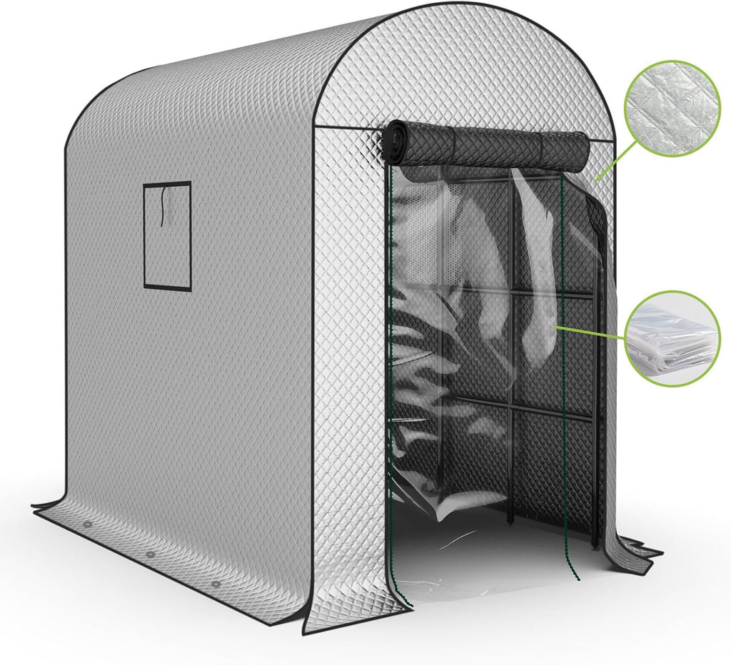 BUKLIYN Greenhouses for Outdoors - 90.5'' × 50.8'' × 89.3'' Walk in Plant Greenhouses,Double-Layer Covering - PVC Film and Cotton Film, Suitable for All Seasons