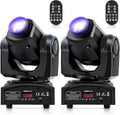 2PCS 60W LED Moving Head Light Stage Lights with Remote Control 8 GOBO 8 Colors Spotlight by DMX Controlled 11 Channel with Sound Activated for Disco Club Party Stage Lighting Shows