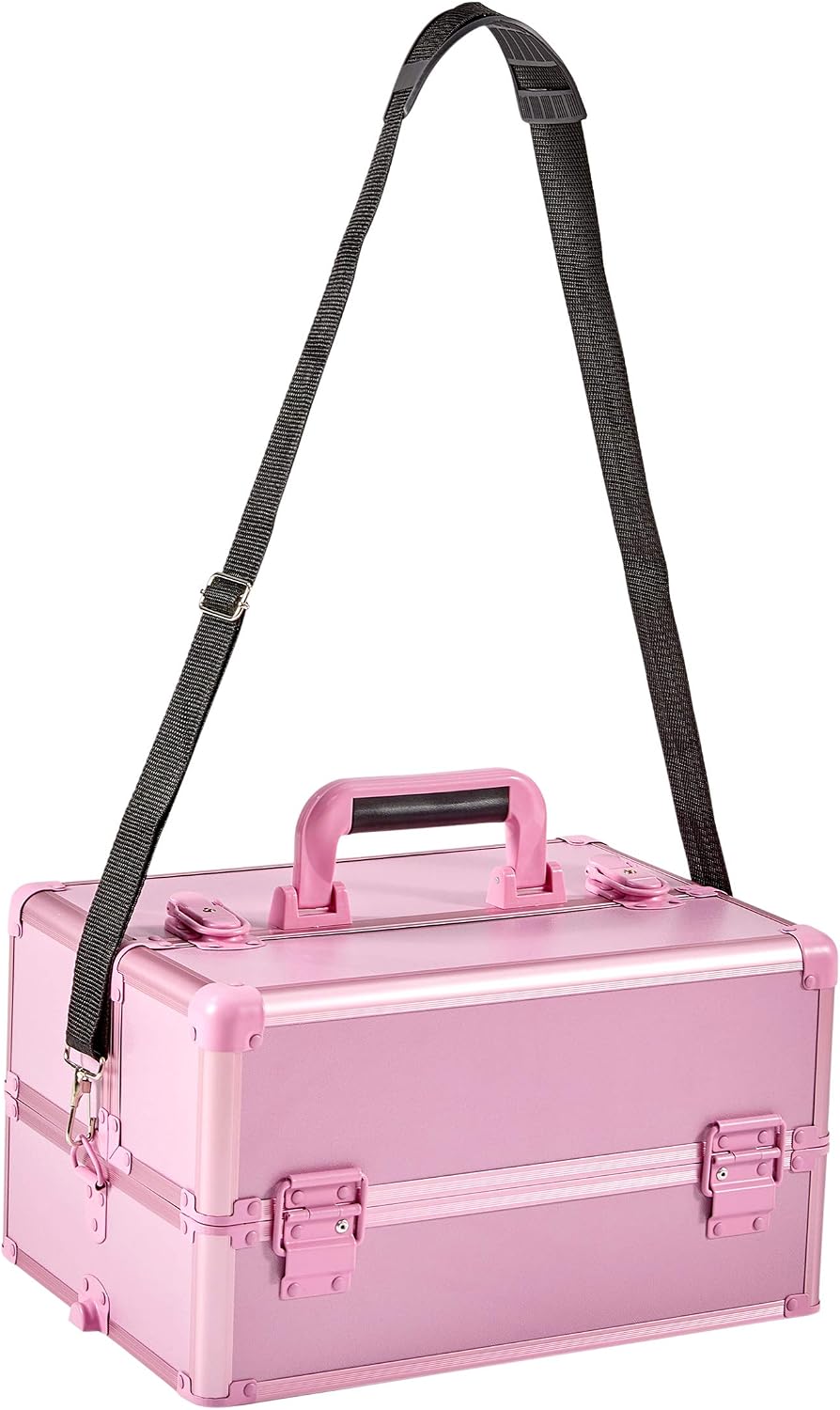 Train Case Rolling 5-in-1 with nail polish holder Portable Makeup Professional Cosmetic Organizer Makeup Traveling case Trolley Cart Trunk